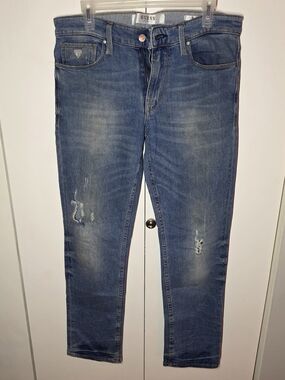 GUESS Men’s Distressed Blue Slim Jeans
